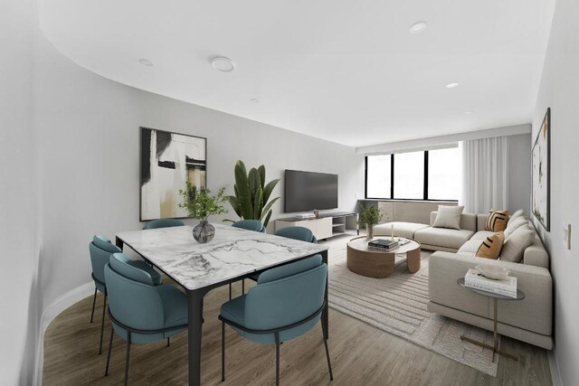 living room featuring hardwood / wood-style flooring