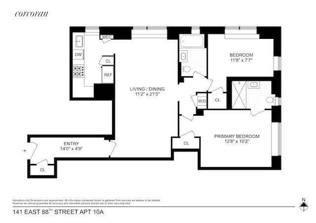 141 E 88th St Unit 10A, New York City, NY 10128 - view of room layout