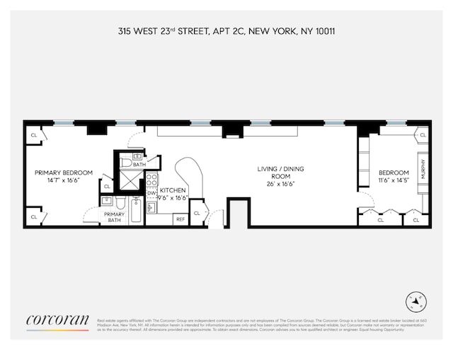 315 W 23rd St Unit 2C, New York City NY, 10011, 2 bedrooms, 2 baths condo for sale