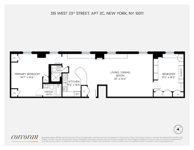 315 W 23rd St Unit 2C, New York City, NY 10011 - plan
