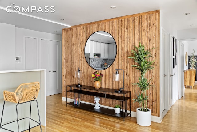 hallway featuring wood finished floors