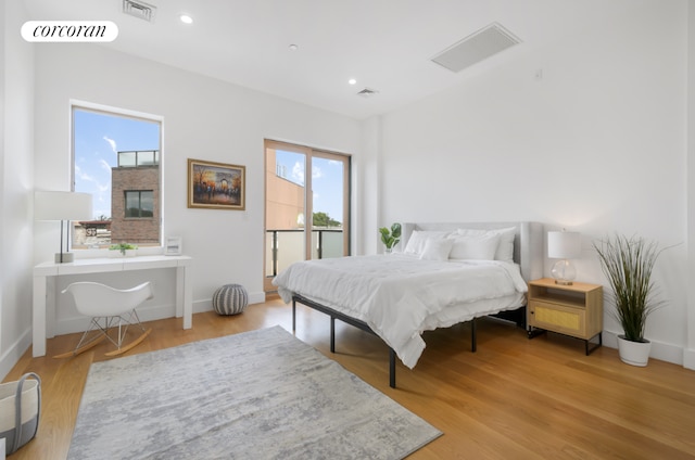 bedroom featuring light hardwood / wood-style flooring