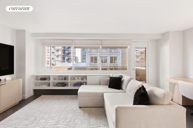 living room featuring hardwood / wood-style flooring and plenty of natural light