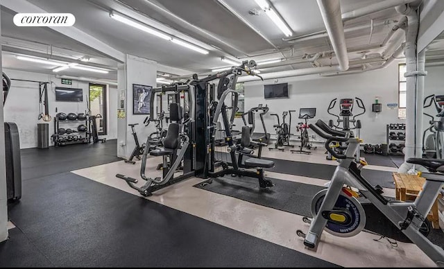 exercise room with visible vents
