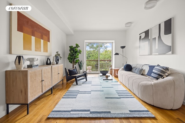 living room featuring light hardwood / wood-style flooring