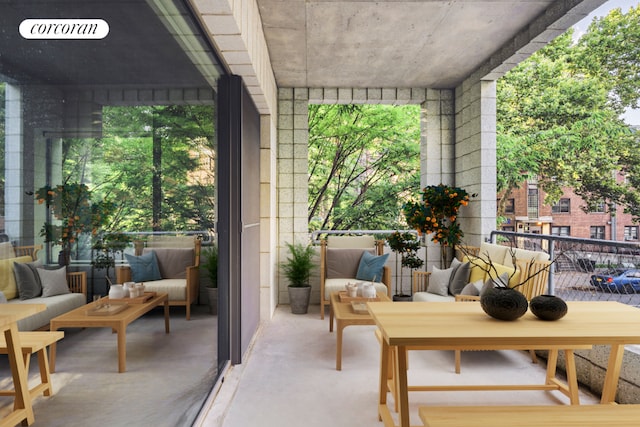 balcony with an outdoor hangout area