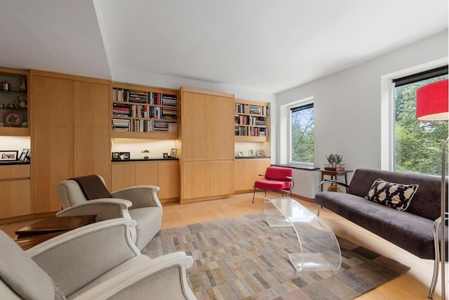 living room featuring light wood finished floors