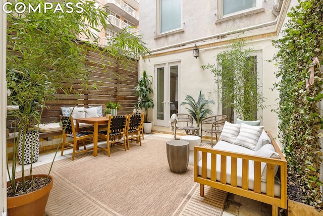 view of patio / terrace featuring an outdoor living space