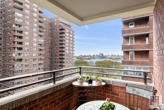 balcony with a view of city