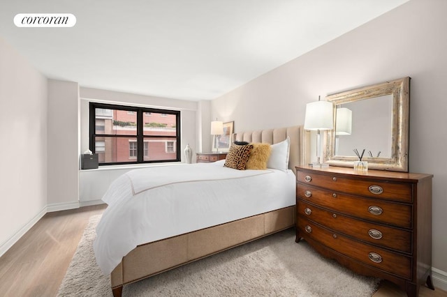 bedroom featuring light hardwood / wood-style flooring