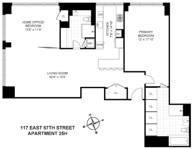 117 E 57th St Unit 25H, New York City, NY 10022 - property floor plan