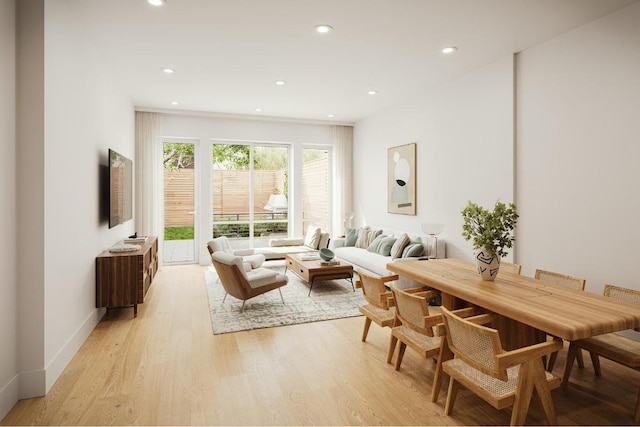 living room featuring light hardwood / wood-style flooring