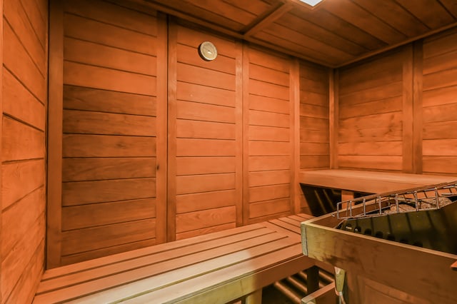 view of sauna