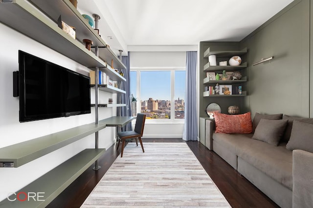 office space featuring wood-type flooring