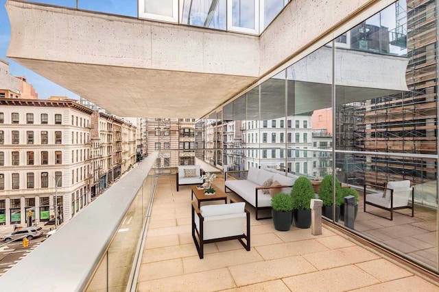 balcony featuring an outdoor living space