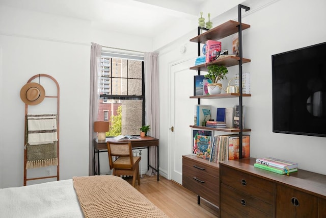 bedroom featuring light hardwood / wood-style floors