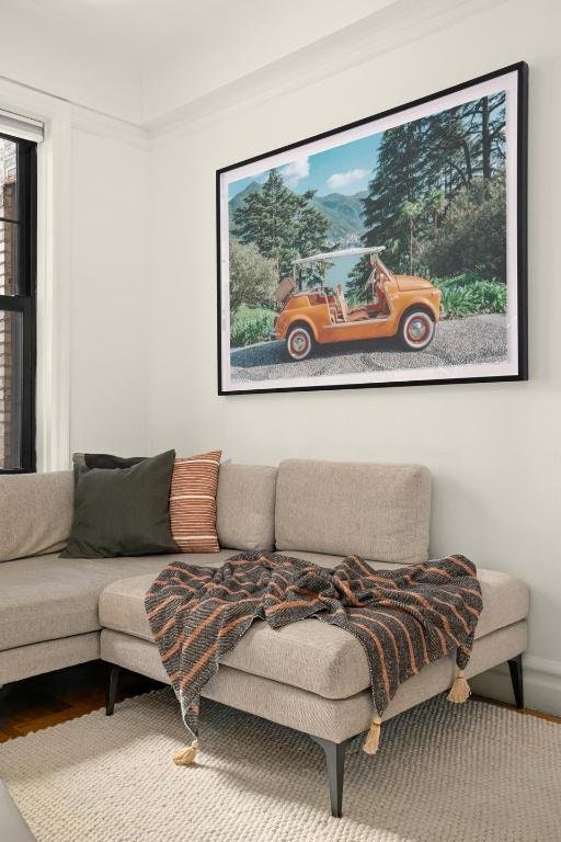 living room featuring wood-type flooring