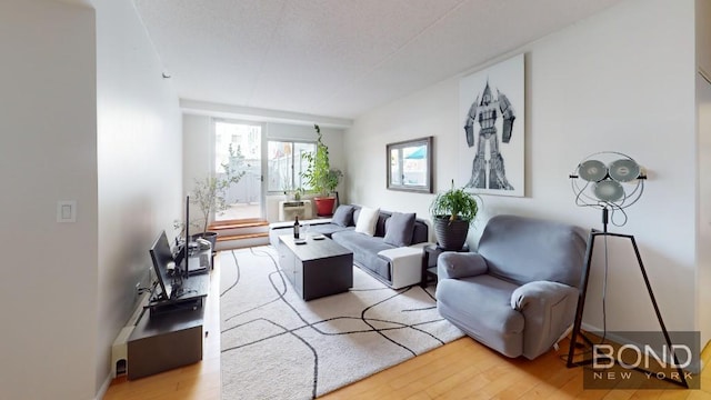 living room with hardwood / wood-style floors