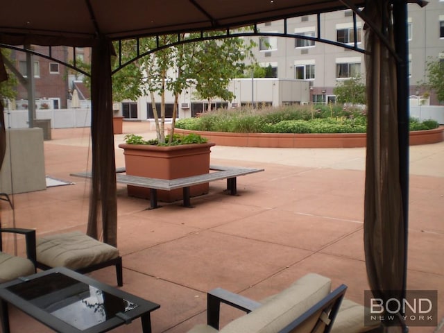 view of patio / terrace featuring a gazebo