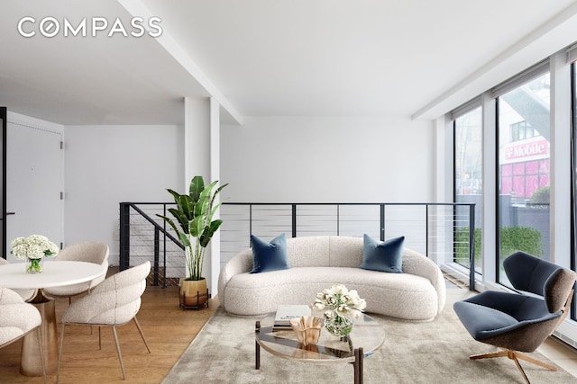 living room featuring wood finished floors