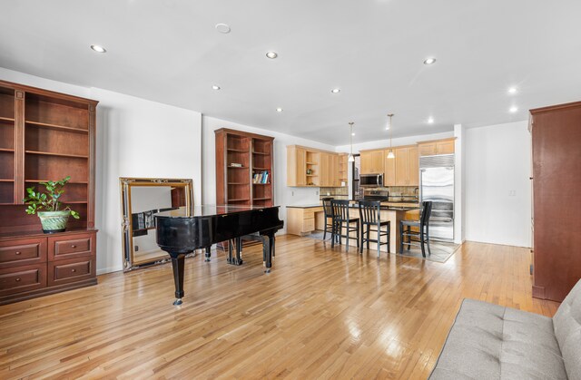 living room featuring light hardwood / wood-style floors