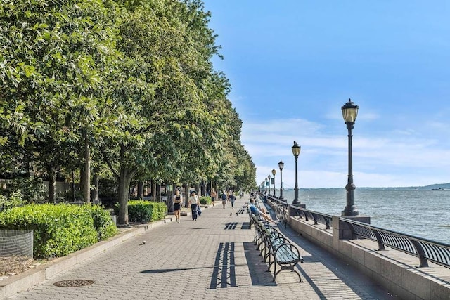 view of property's community featuring a water view