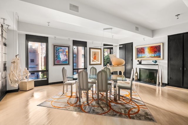 dining area featuring light hardwood / wood-style floors