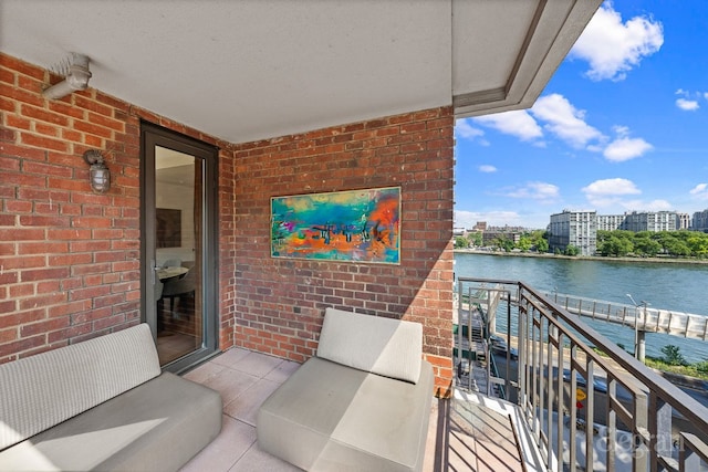 balcony with a water view