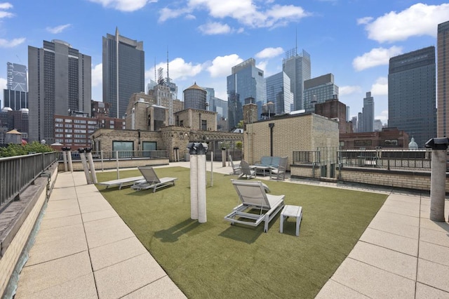 325 W 45th St Unit 403-A, New York City, NY 10036 - view of home's community featuring a skyline view and a yard