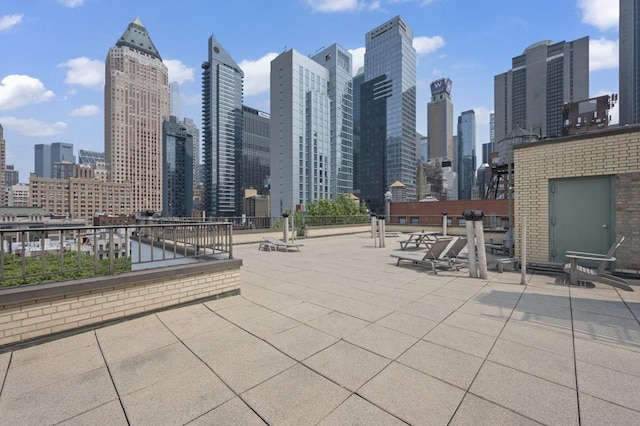 view of patio / terrace with a view of city