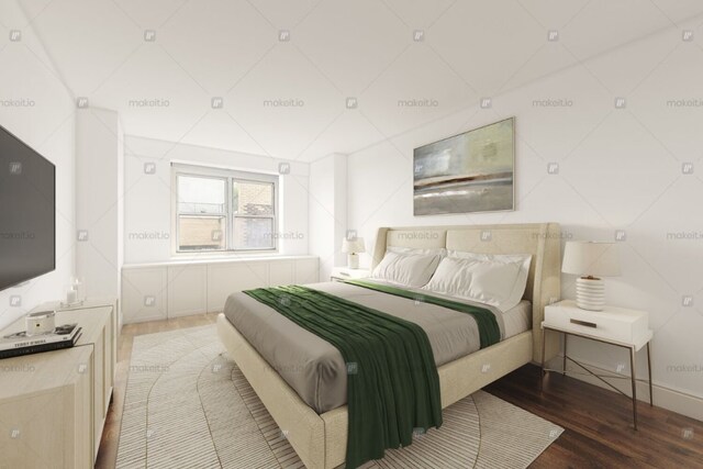 bedroom featuring dark wood-type flooring