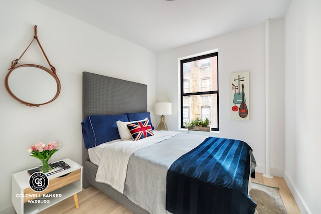 bedroom featuring light hardwood / wood-style floors