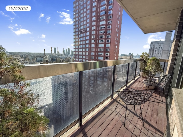 balcony with a view of city