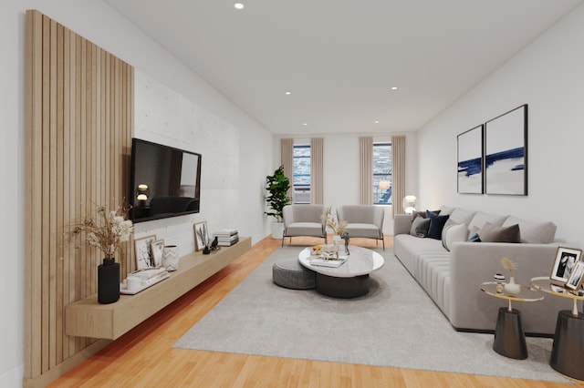 living room featuring hardwood / wood-style floors