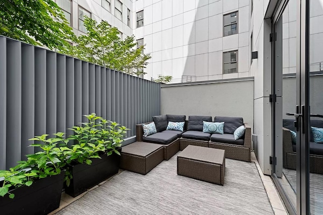 exterior space featuring outdoor lounge area