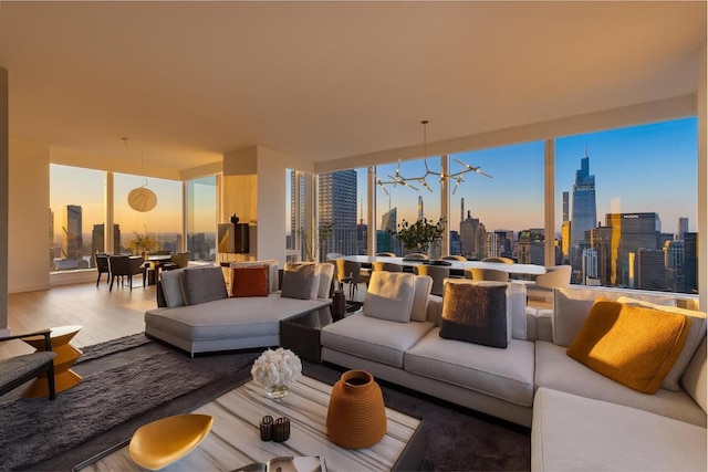 patio terrace at dusk with an outdoor hangout area