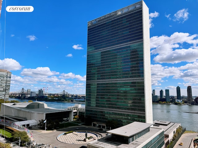 property view of water with a city view