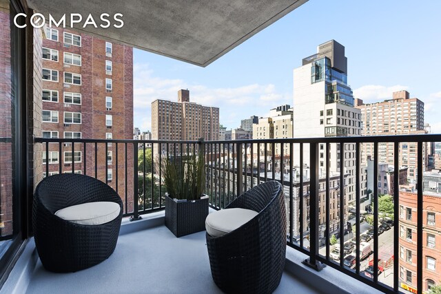 balcony with a view of city