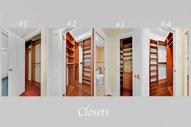 unfurnished bedroom with wood finished floors
