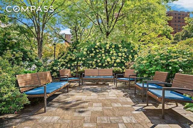 view of patio / terrace featuring an outdoor living space