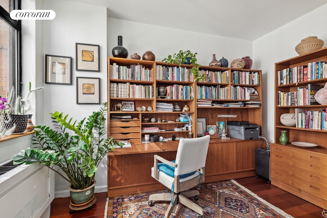 office area featuring wood finished floors