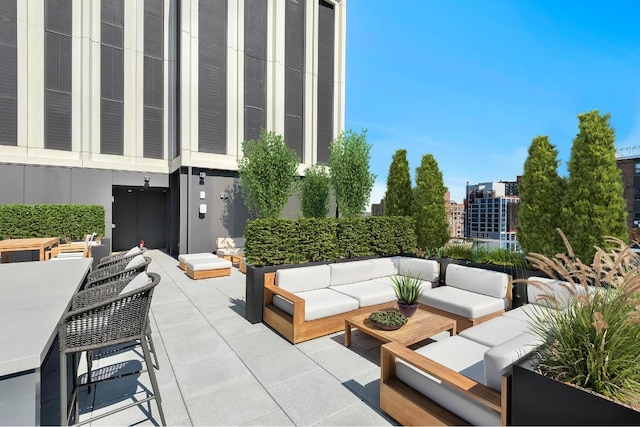 view of patio with an outdoor hangout area