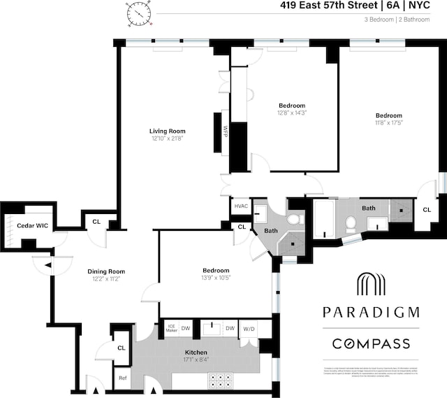 419 E 57th St Unit 6A, New York City, NY 10022 - view of home floor plan