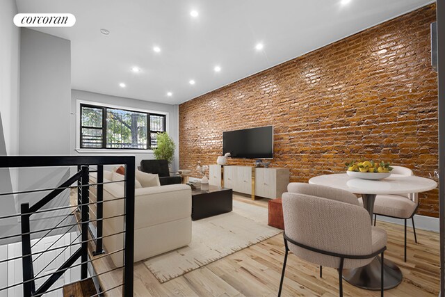 living room with concrete flooring