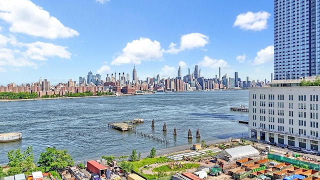 property view of water featuring a city view