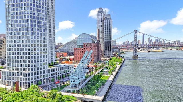 view of city featuring a water view