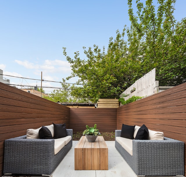 view of patio / terrace with an outdoor hangout area