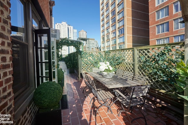 balcony with a patio