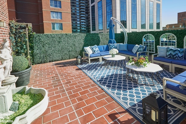 view of patio with an outdoor hangout area