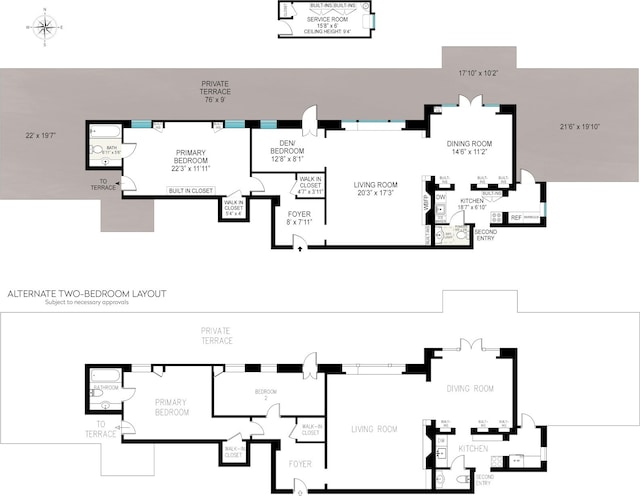 419 E 57th St Unit Ph16C, New York City, NY 10022 - floor plan / room layout